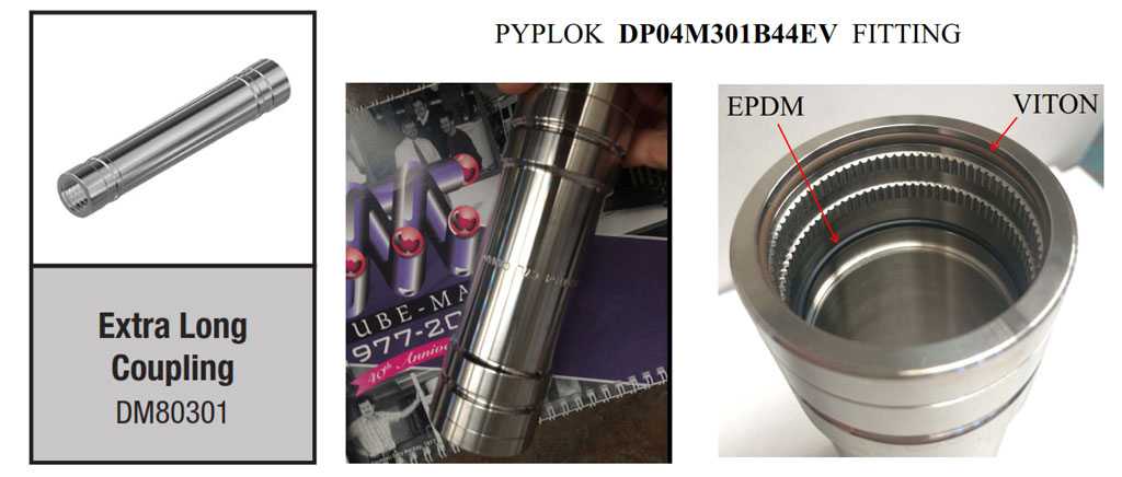 Pyplok DP04M301B44EV Fitting - Extra Long Coupling DM80301