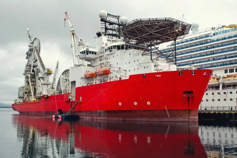 Ship docked at the dockyard for maintenance