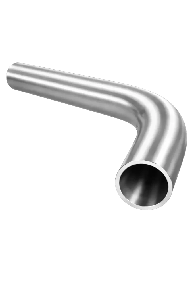Pipe bent to a radius of 90 degrees
