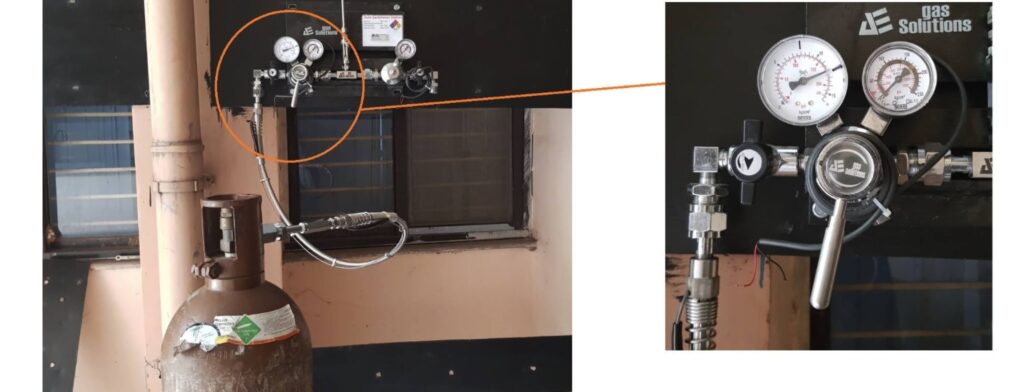 Helium Line Pressurized with Helium Gas to 12 bar and succesfully held