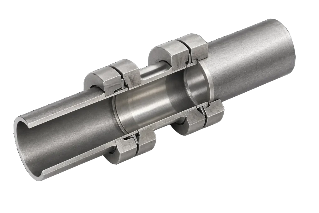 cut-section of prefis fitting showing the metal to metal seal