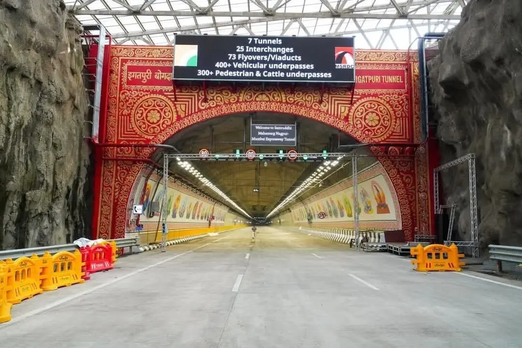 Entrance of Samruddi Mahamarg Tunnel where PreFiS non-welded piping was used for the water mist system
